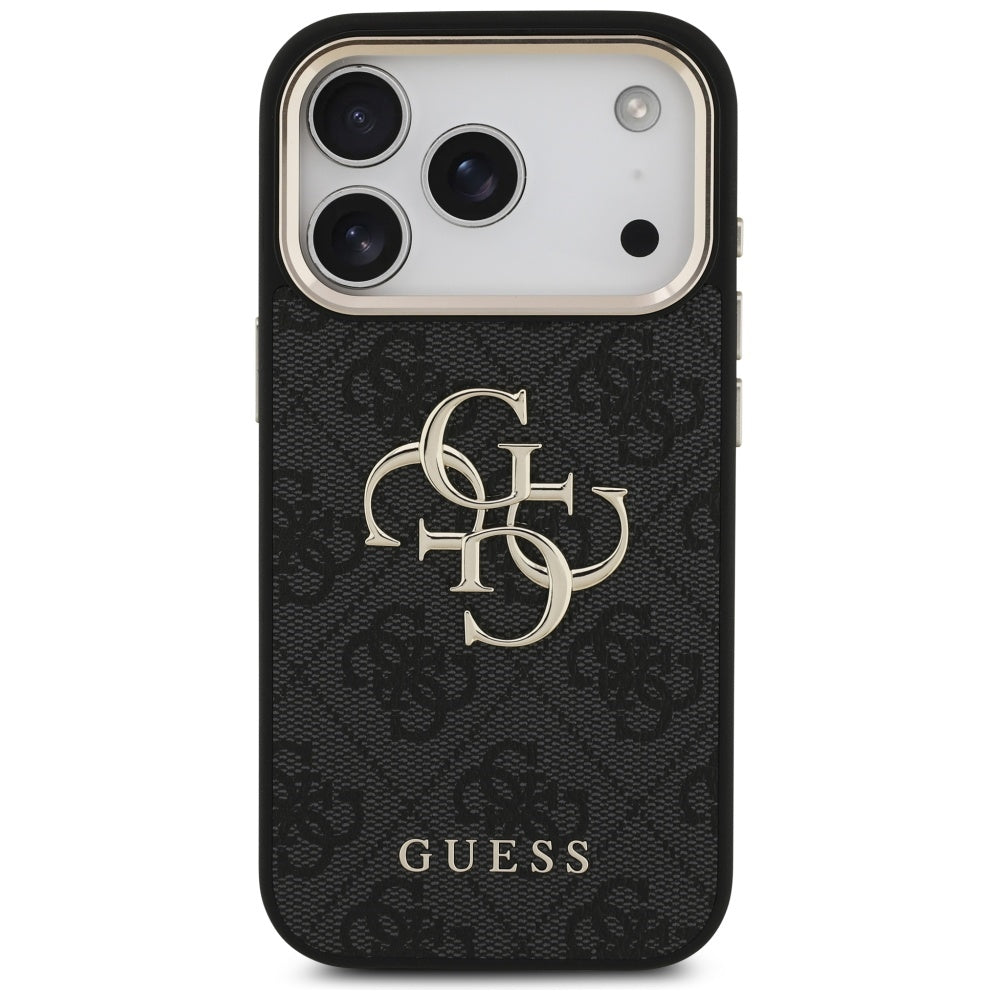 Suojakotelo Apple iPhone 17 Prolle, Guess, Big 4G Logo Classic, Musta Kulta