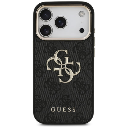 Suojakotelo Apple iPhone 17 Prolle, Guess, Big 4G Logo Classic, Musta Kulta