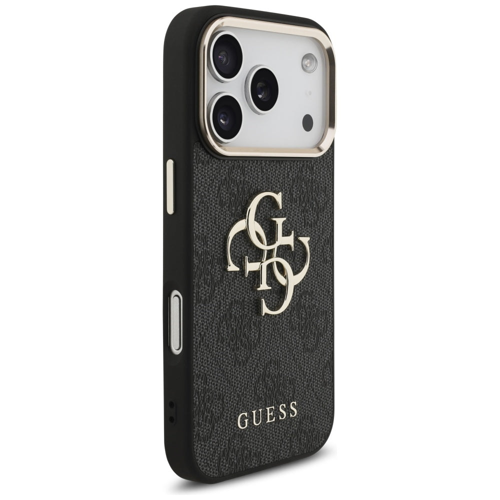Suojakotelo Apple iPhone 17 Prolle, Guess, Big 4G Logo Classic, Musta Kulta