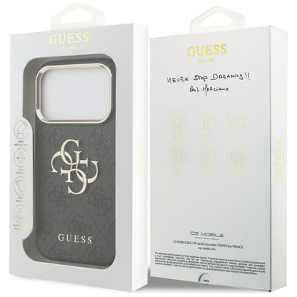 Suojakotelo Apple iPhone 17 Prolle, Guess, Big 4G Logo Classic, Musta Kulta