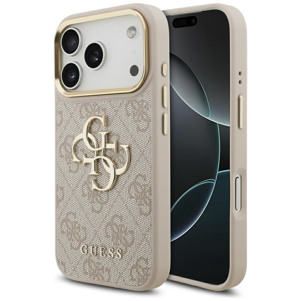 Kotelo Apple iPhone 17 Prolle, Guess, Big 4G Logo Classic, Kultainen Vaaleanpunainen