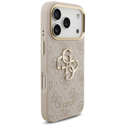 Kotelo Apple iPhone 17 Prolle, Guess, Big 4G Logo Classic, Kultainen Vaaleanpunainen