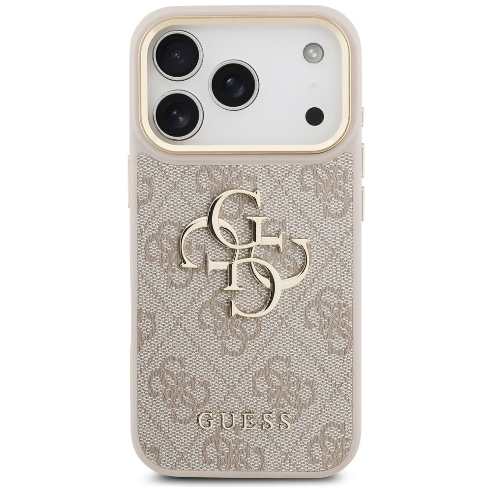 Kotelo Apple iPhone 17 Prolle, Guess, Big 4G Logo Classic, Kultainen Vaaleanpunainen