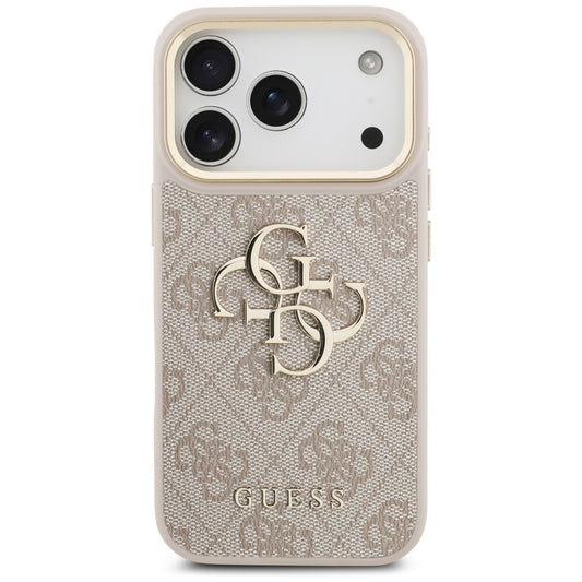 Kotelo Apple iPhone 17 Prolle, Guess, Big 4G Logo Classic, Kultainen Vaaleanpunainen