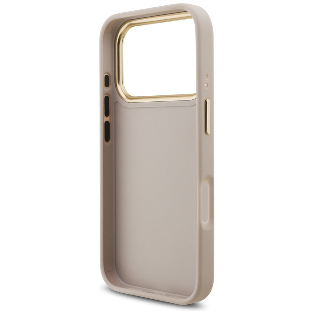 Kotelo Apple iPhone 17 Prolle, Guess, Big 4G Logo Classic, Kultainen Vaaleanpunainen