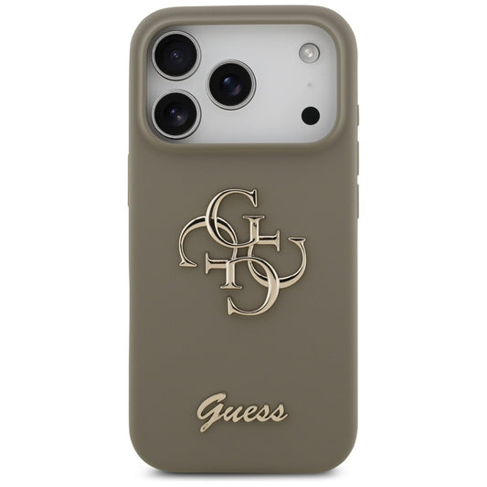 Kotelo Apple iPhone 17 Prolle, Guess, Big 4G Script, Ruskea
