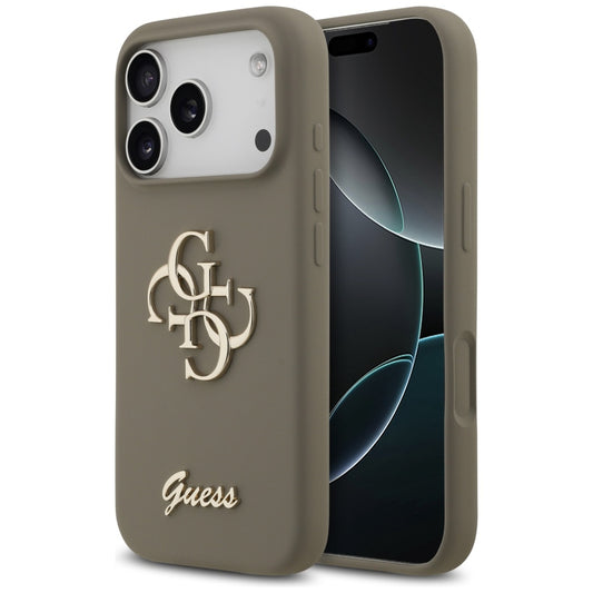 Kotelo Apple iPhone 17 Prolle, Guess, Big 4G Script, Ruskea