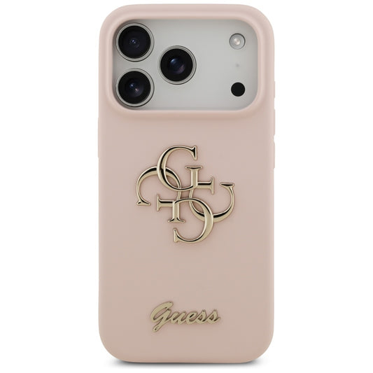 Kotelo Apple iPhone 17 Prolle, Guess, Big 4G Script, Vaaleanpunainen
