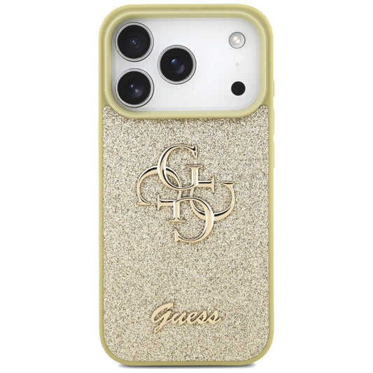 Kotelo Apple iPhone 17 Prolle, Guess, Fixed Glitter Big 4G, Kultainen