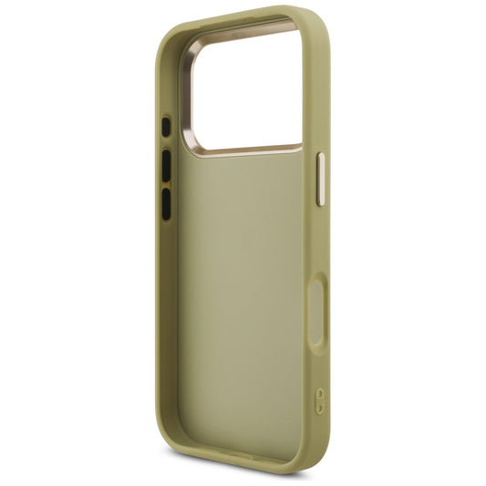 Suojakotelo Apple iPhone 17 Prolle, Guess, Fixed Glitter Big 4G Metal Frame, Kultainen