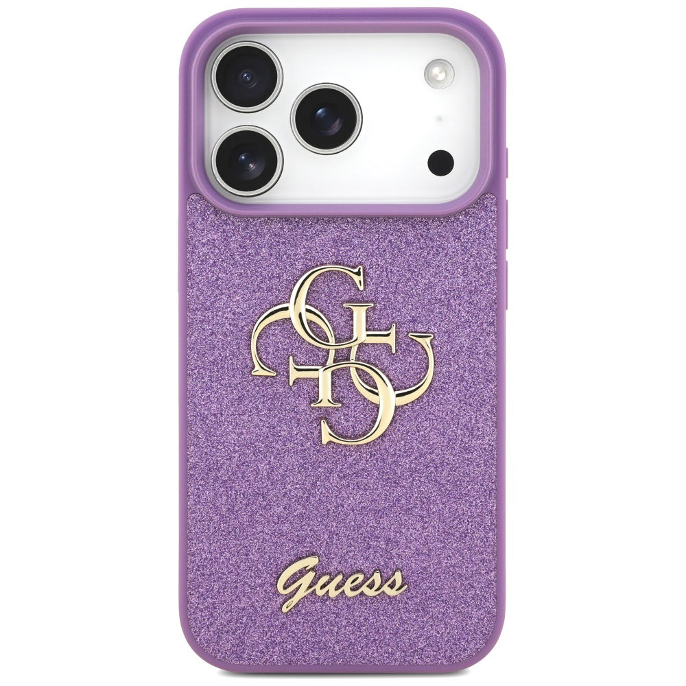 Suojakotelo Apple iPhone 17 Prolle, Guess, Fixed Glitter Big 4G, Violetti