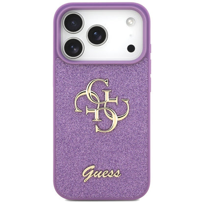 Suojakotelo Apple iPhone 17 Prolle, Guess, Fixed Glitter Big 4G, Violetti