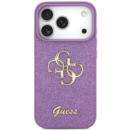 Suojakotelo Apple iPhone 17 Prolle, Guess, Fixed Glitter Big 4G, Violetti