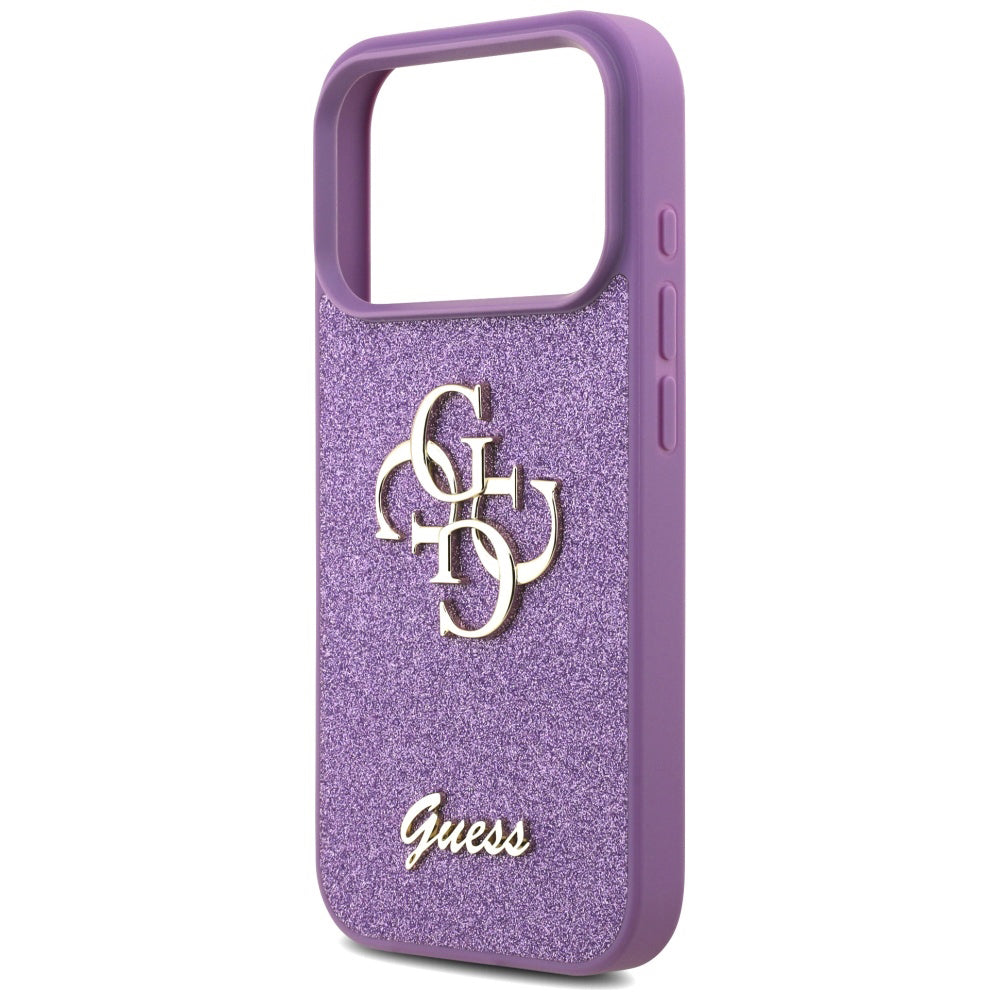 Suojakotelo Apple iPhone 17 Prolle, Guess, Fixed Glitter Big 4G, Violetti
