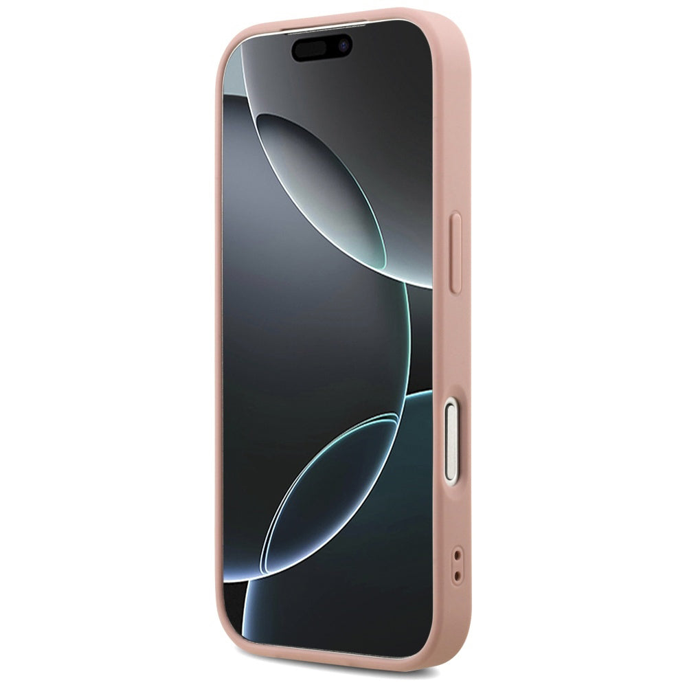 Suojakotelo Apple iPhone 17 Prolle, Guess, Fixed Glitter Big 4G, Pinkki