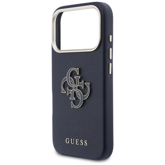 Kotelo Apple iPhone 17 Prolle, Guess, Resin Logo, Sininen