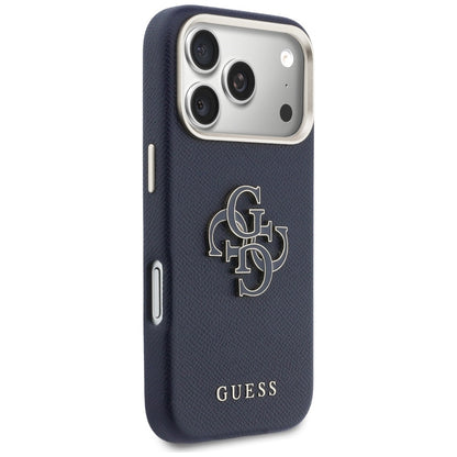 Kotelo Apple iPhone 17 Prolle, Guess, Resin Logo, Sininen