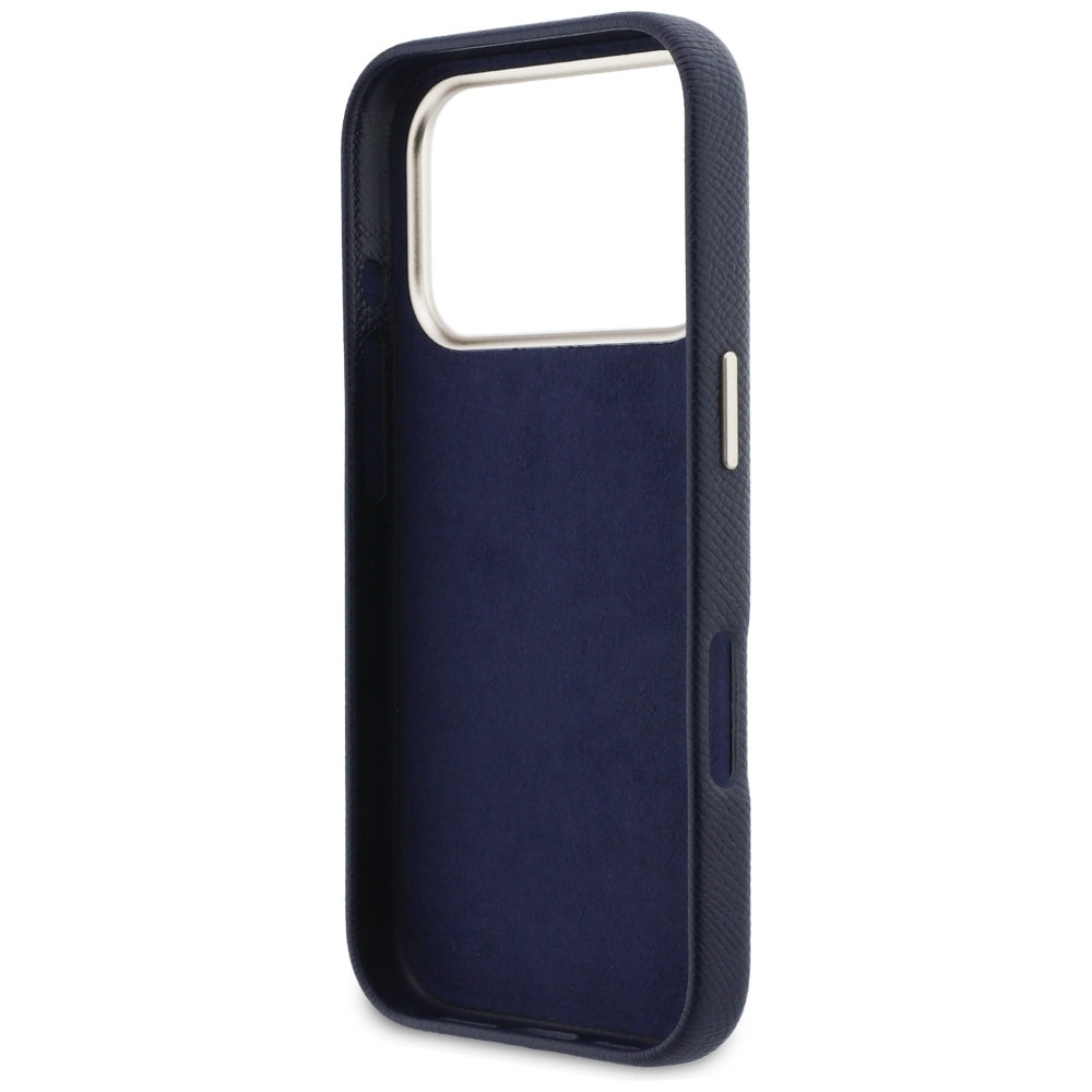 Kotelo Apple iPhone 17 Prolle, Guess, Resin Logo, Sininen