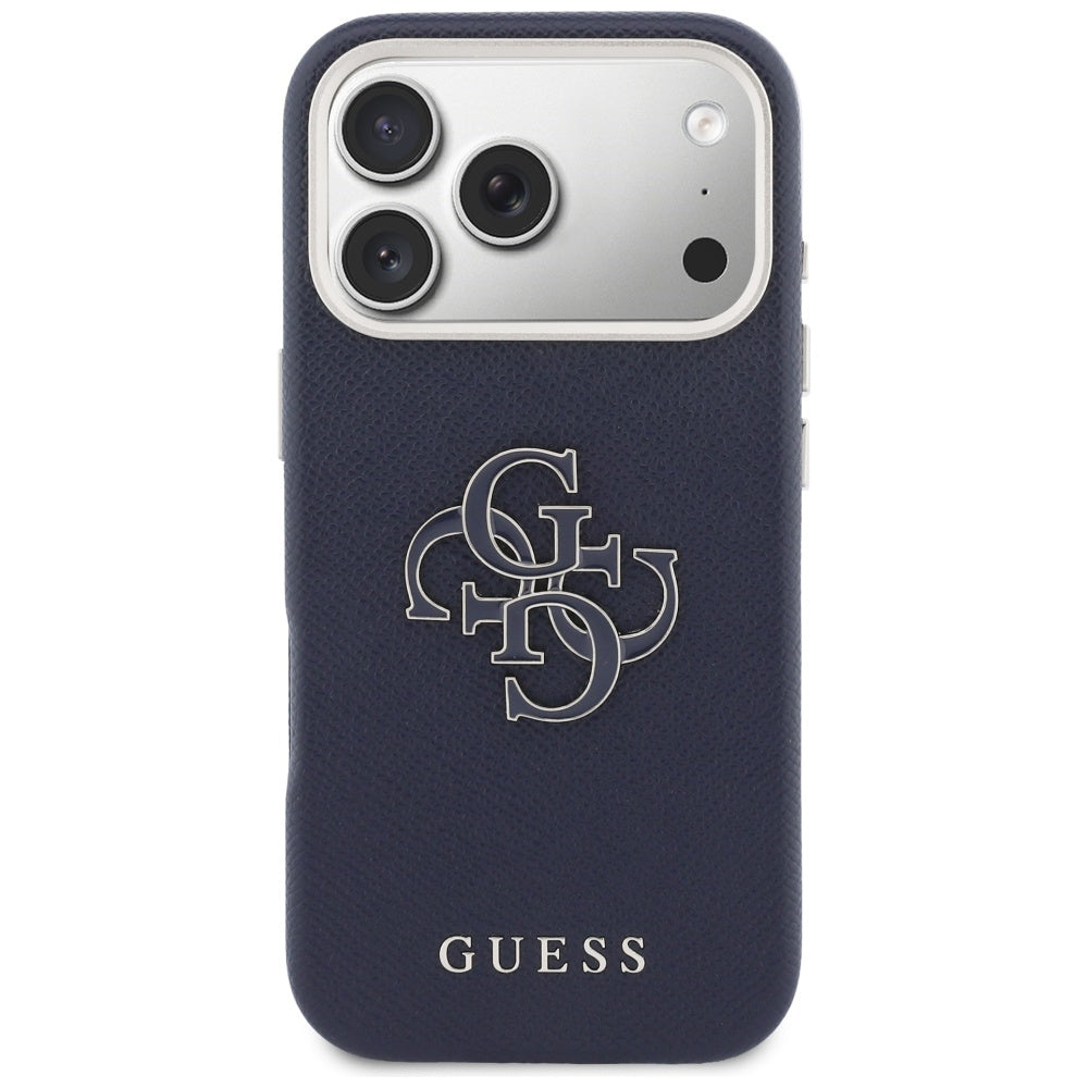 Kotelo Apple iPhone 17 Prolle, Guess, Resin Logo, Sininen