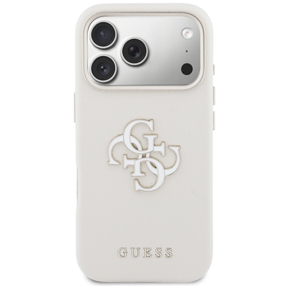 Suojakotelo Apple iPhone 17 Prolle, Guess, Resin Logo, Beige
