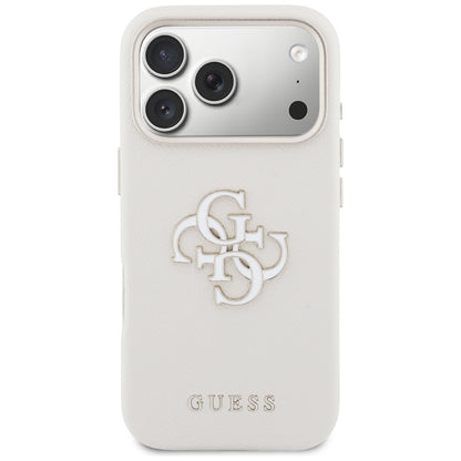 Suojakotelo Apple iPhone 17 Prolle, Guess, Resin Logo, Beige