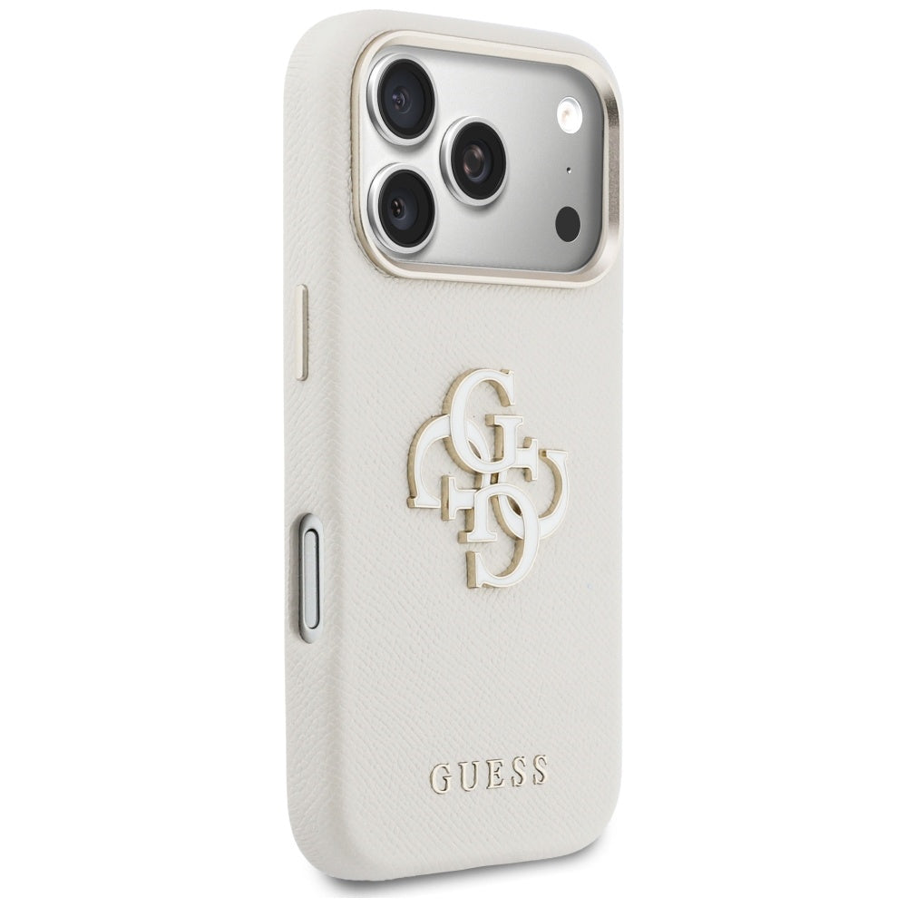 Suojakotelo Apple iPhone 17 Prolle, Guess, Resin Logo, Beige