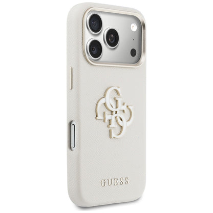Suojakotelo Apple iPhone 17 Prolle, Guess, Resin Logo, Beige