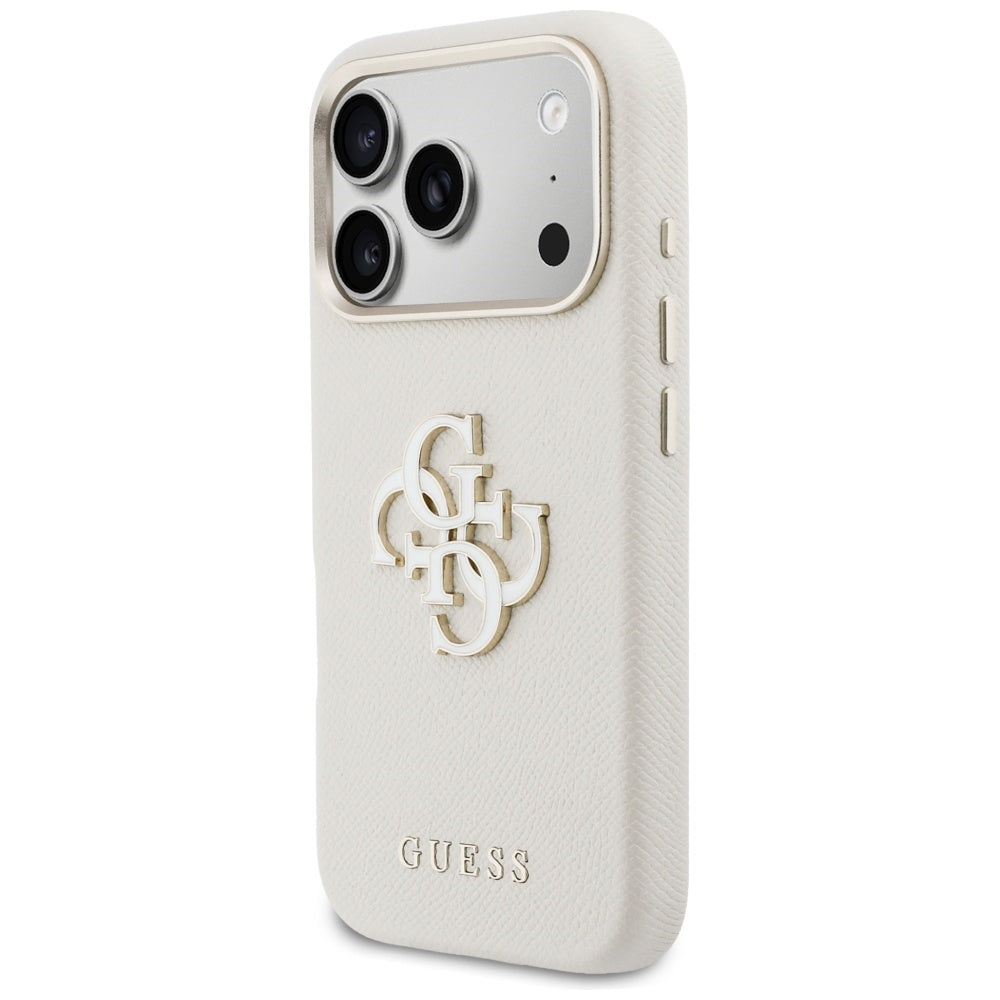 Suojakotelo Apple iPhone 17 Prolle, Guess, Resin Logo, Beige