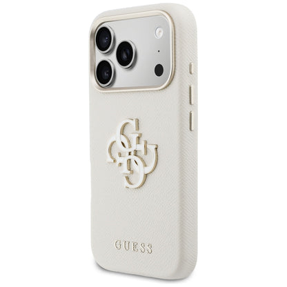 Suojakotelo Apple iPhone 17 Prolle, Guess, Resin Logo, Beige
