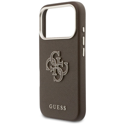 Suojakotelo Apple iPhone 17 Prolle, GUESS, Resin Logo, Ruskea