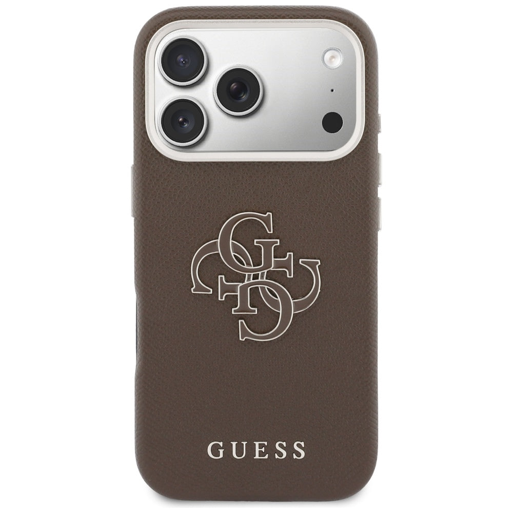 Suojakotelo Apple iPhone 17 Prolle, GUESS, Resin Logo, Ruskea