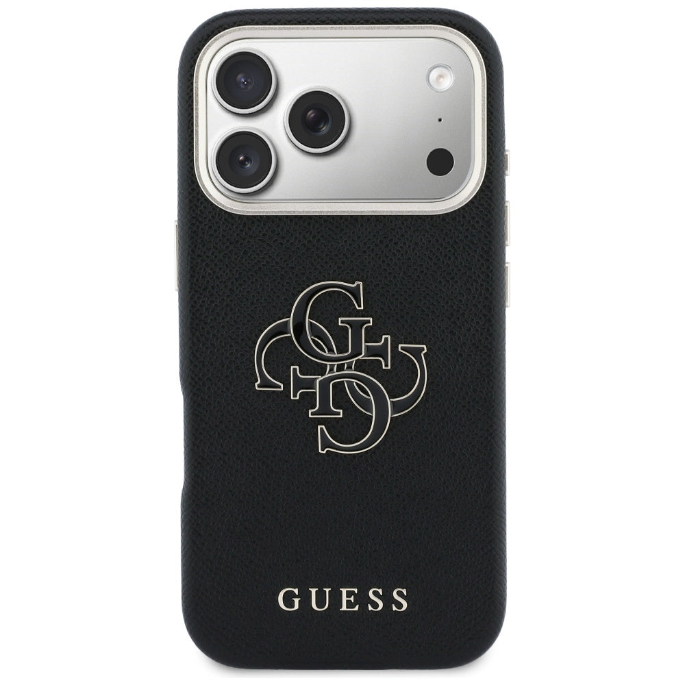 Kotelo Apple iPhone 17 Prolle, Guess, Resin Logo, Musta