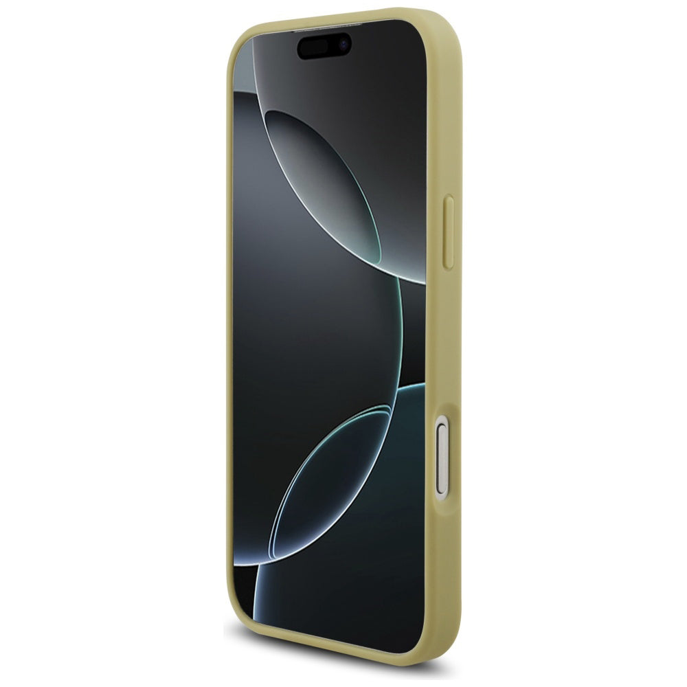 Kotelo Apple iPhone 17 Prolle, Guess, Rhinestone Triangle Logo, Kultainen