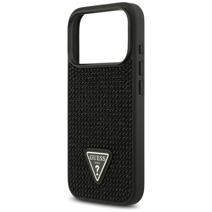 Kotelo Apple iPhone 17 Prolle, Guess, Rhinestone Triangle Logo, Musta