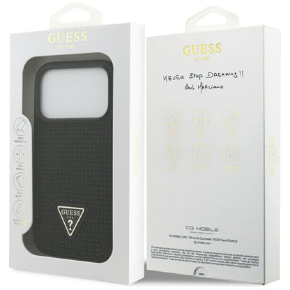 Kotelo Apple iPhone 17 Prolle, Guess, Rhinestone Triangle Logo, Musta