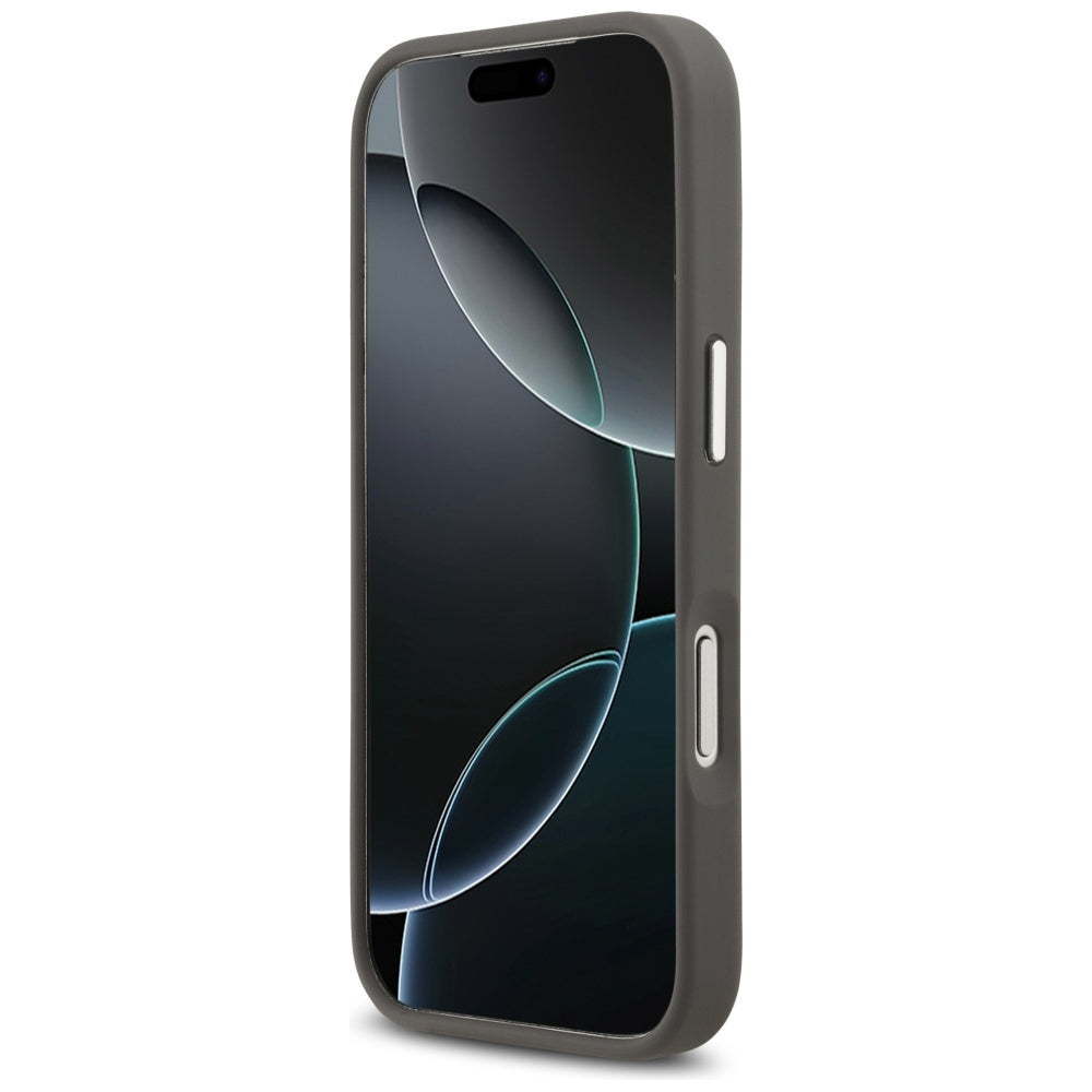 Kotelo Apple iPhone 17 Prolle, Karl Lagerfeld, Grained Karl & Choupette's Heads Pins and Logo, Harmaa
