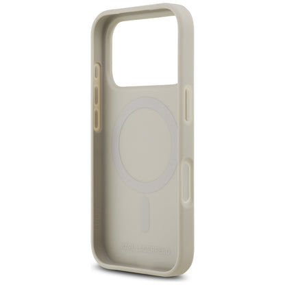 Kotelo Apple iPhone 17 Prolle, Karl Lagerfeld, Grained Pattern Logo, Harmaa