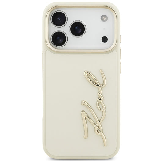 Kotelo Apple iPhone 17 Prolle, Karl Lagerfeld, Script Logo, Beige