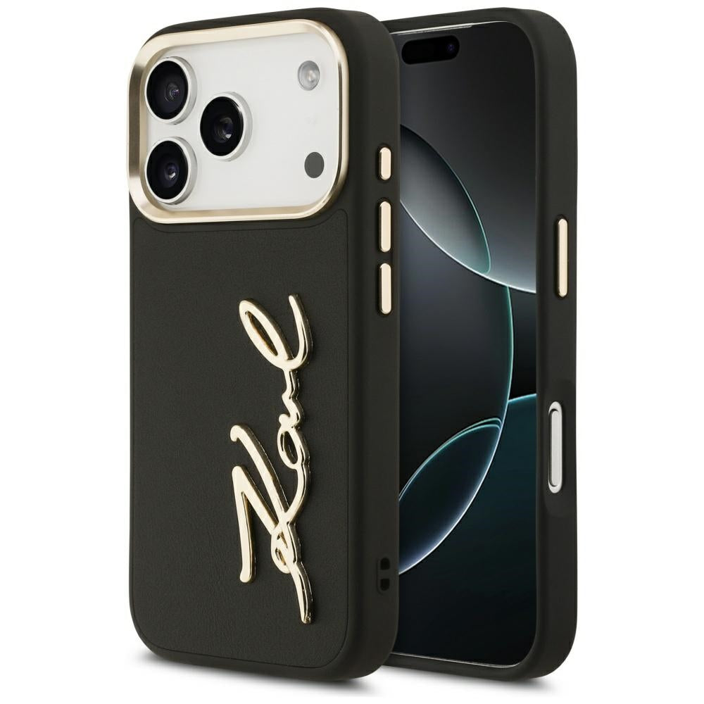 Kotelo Apple iPhone 17 Prolle, Karl Lagerfeld, Script Logo, Musta