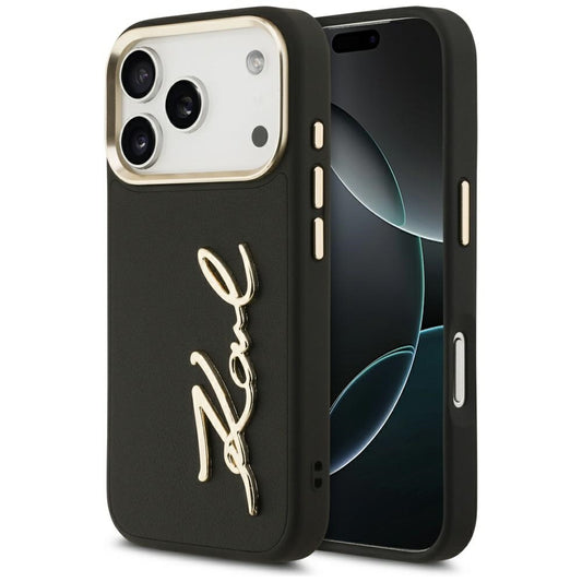 Kotelo Apple iPhone 17 Prolle, Karl Lagerfeld, Script Logo, Musta