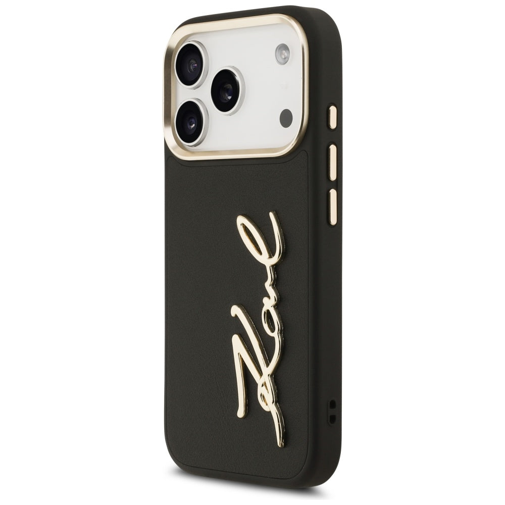 Kotelo Apple iPhone 17 Prolle, Karl Lagerfeld, Script Logo, Musta
