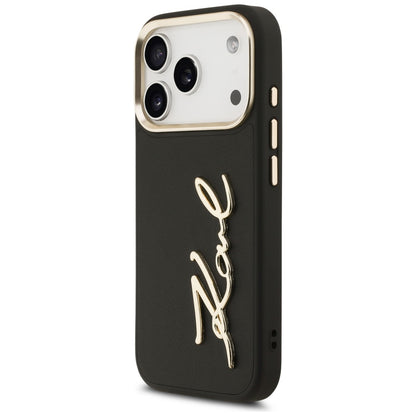 Kotelo Apple iPhone 17 Prolle, Karl Lagerfeld, Script Logo, Musta