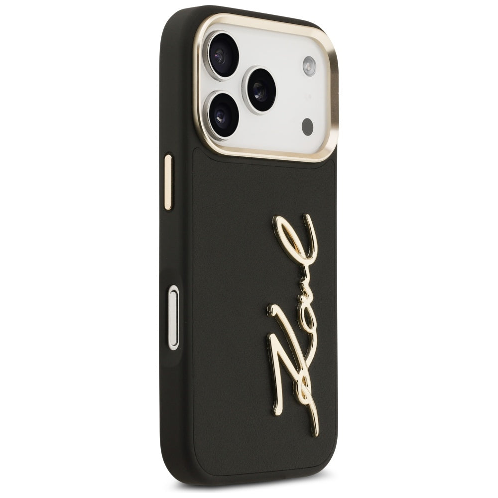 Kotelo Apple iPhone 17 Prolle, Karl Lagerfeld, Script Logo, Musta