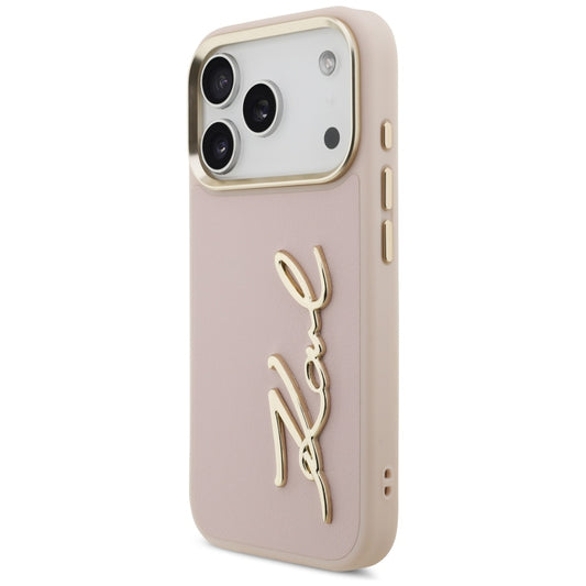 Kotelo Apple iPhone 17 Prolle, Karl Lagerfeld, Script Logo, Pinkki