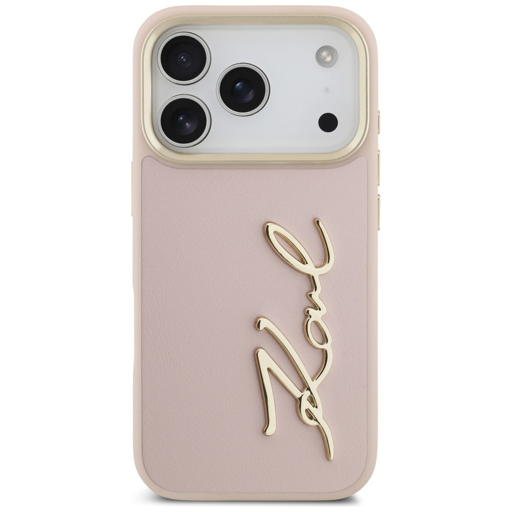 Kotelo Apple iPhone 17 Prolle, Karl Lagerfeld, Script Logo, Pinkki