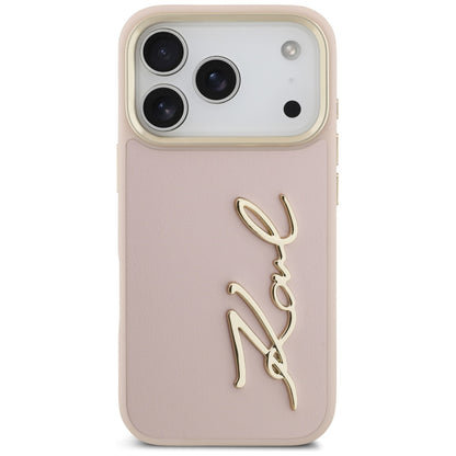 Kotelo Apple iPhone 17 Prolle, Karl Lagerfeld, Script Logo, Pinkki
