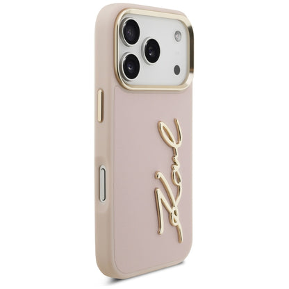 Kotelo Apple iPhone 17 Prolle, Karl Lagerfeld, Script Logo, Pinkki