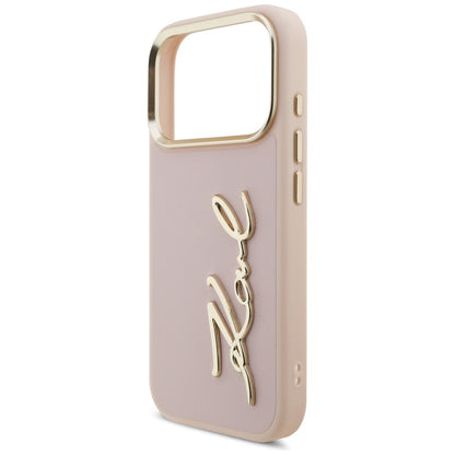 Kotelo Apple iPhone 17 Prolle, Karl Lagerfeld, Script Logo, Pinkki