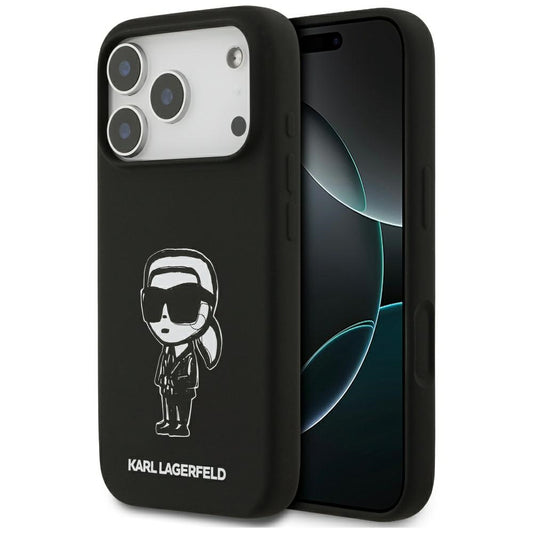 Suojakotelo Apple iPhone 17 Prolle, Karl Lagerfeld, Sketch and Logo Karl, Musta