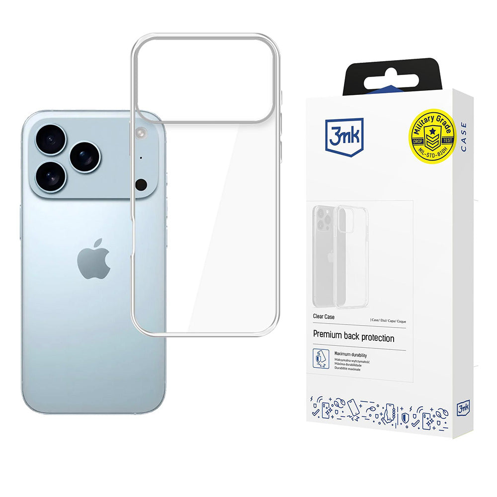 Suojakotelo Apple iPhone 17 Pro Max, 3MK, Kirkas, Läpinäkyvä